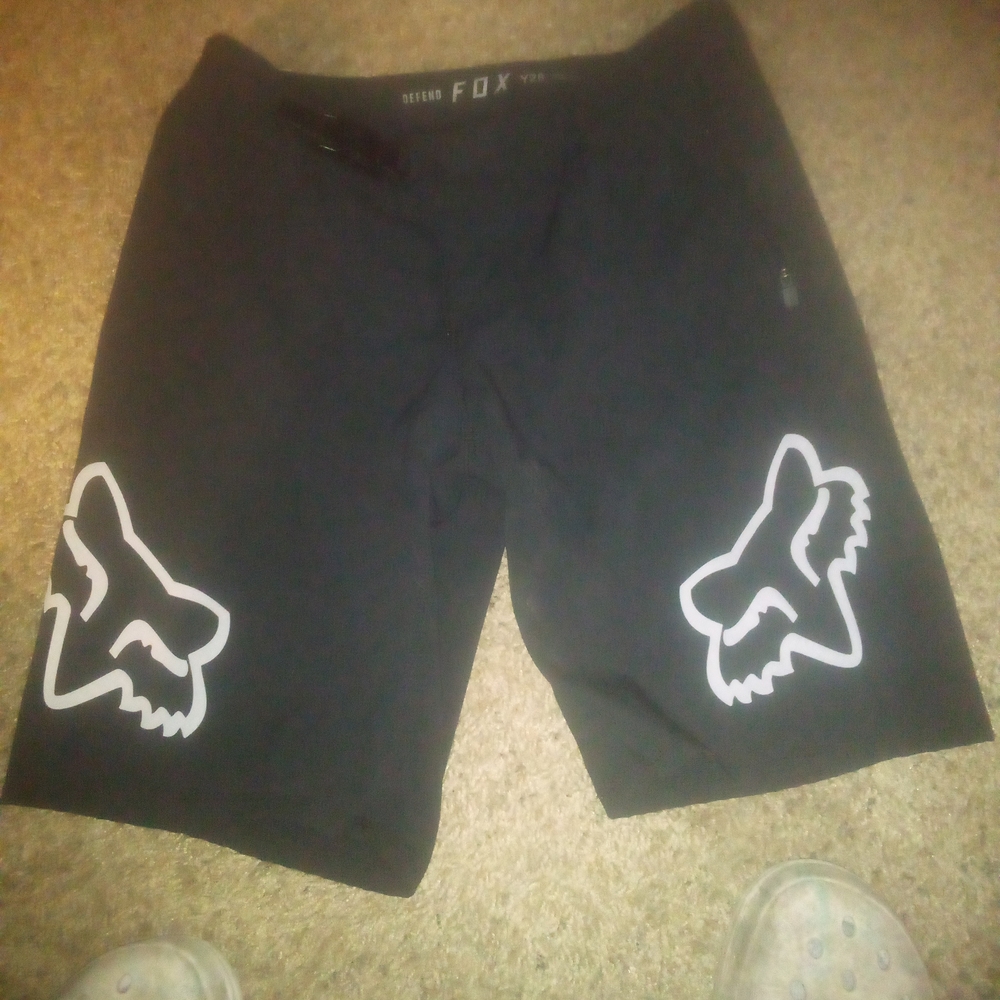 Fox Black Athletic Shorts with Bold Logo Design